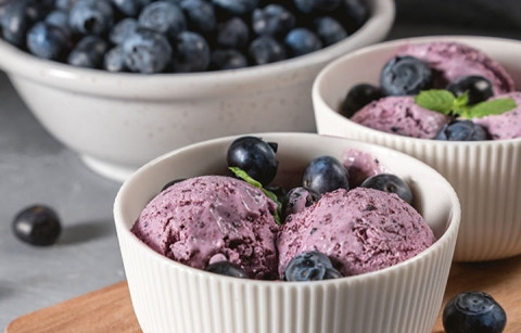 GELADO OU SORVETE DE MIRTILO