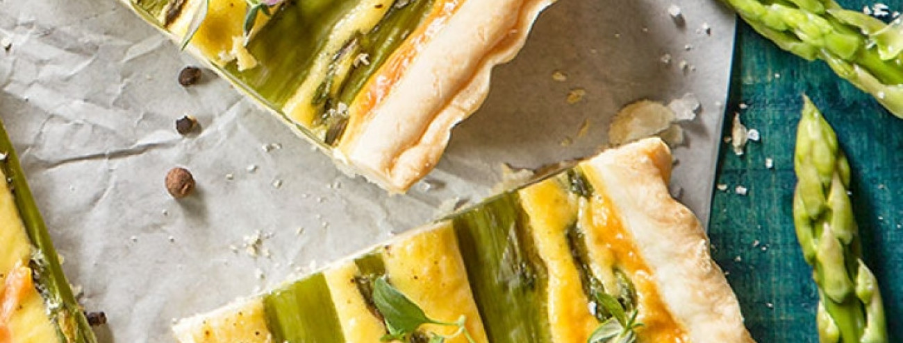 TARTE DE ESPARGOS, SALMÃO E QUEIJO CREME