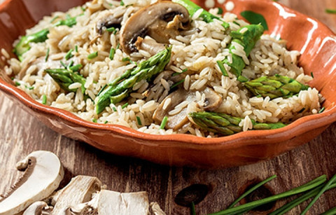 ARROZ DE ESPARGOS E COGUMELOS