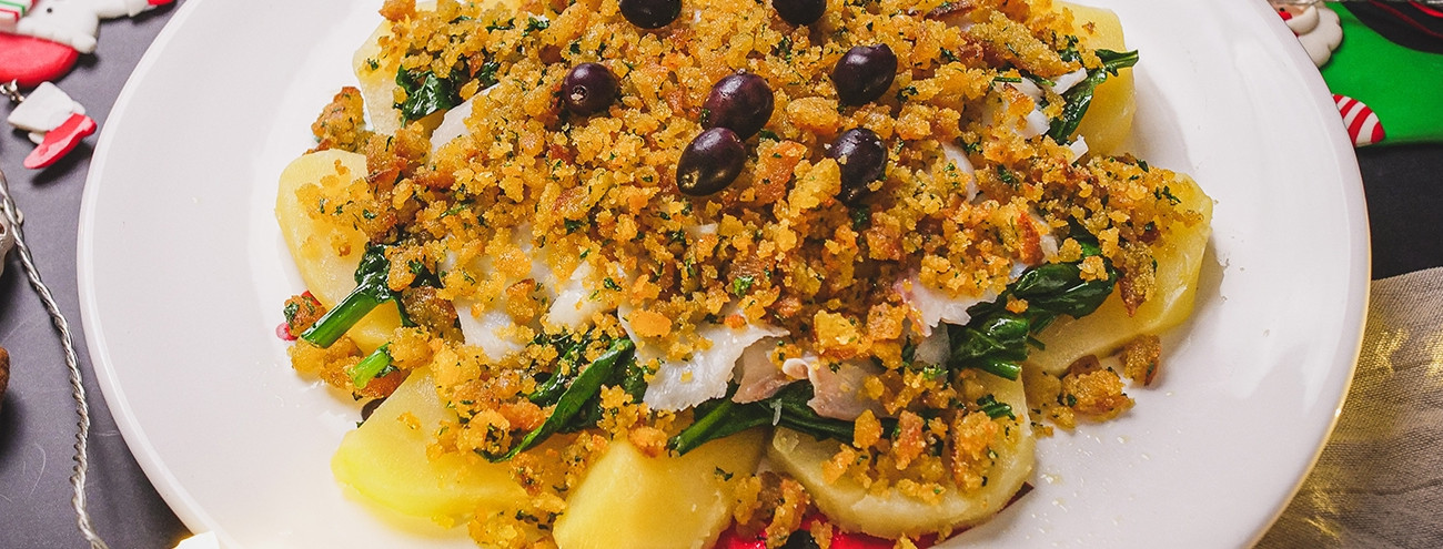 BACALHAU COM BROA E ESPINAFRES