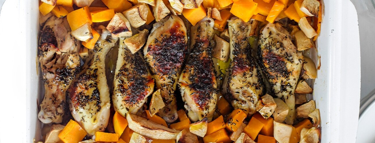 FRANGO NO FORNO COM FRUTA E CASTANHAS