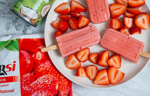 GELADO DE MORANGO SAUDÁVEL
