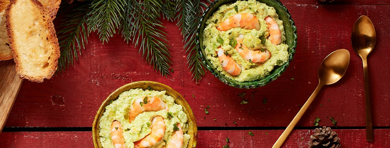 MOUSSE DE ABACATE COM CAMARÃO