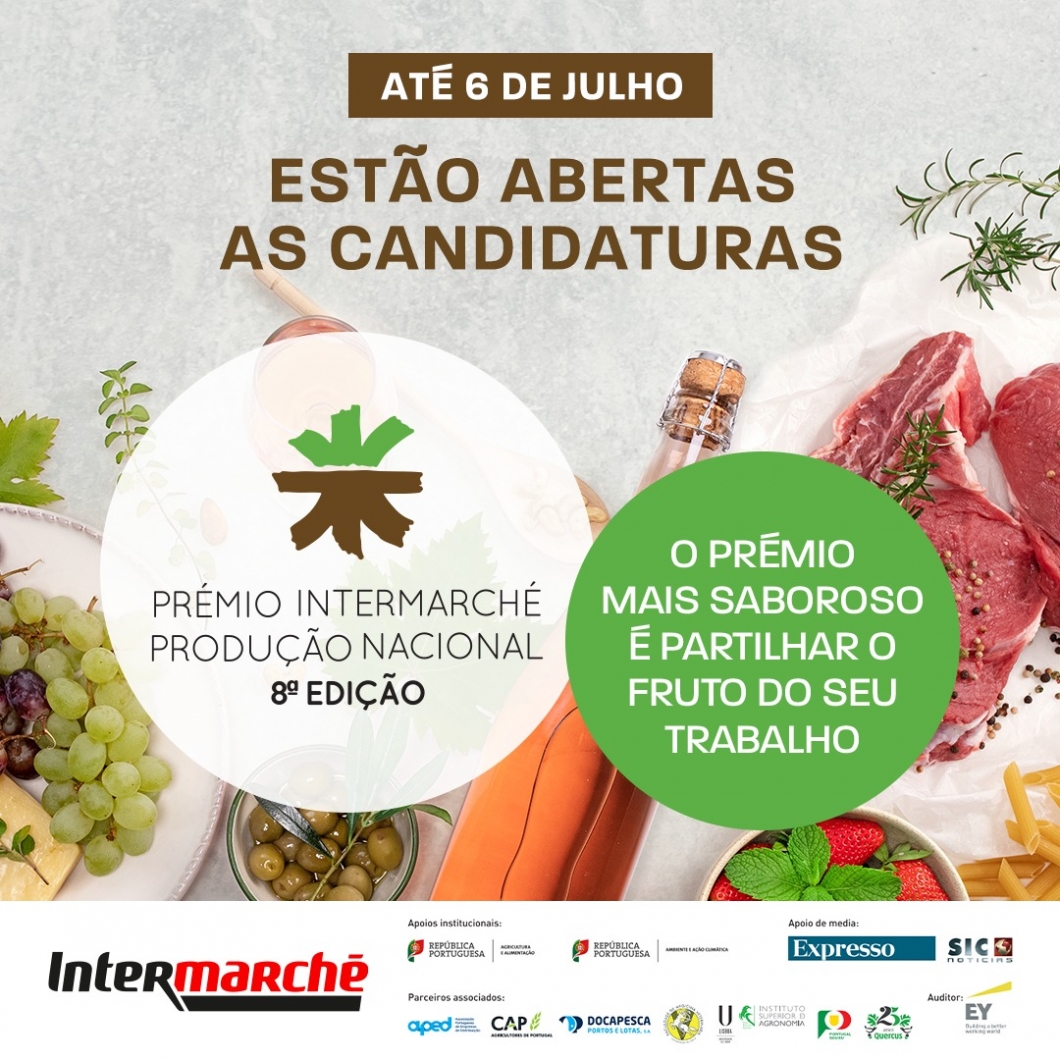 Estão abertas as candidaturas para a 8ª edição do Prémio Intermarché Produção Nacional. Se é produtor, até 6 de julho, candidate-se!