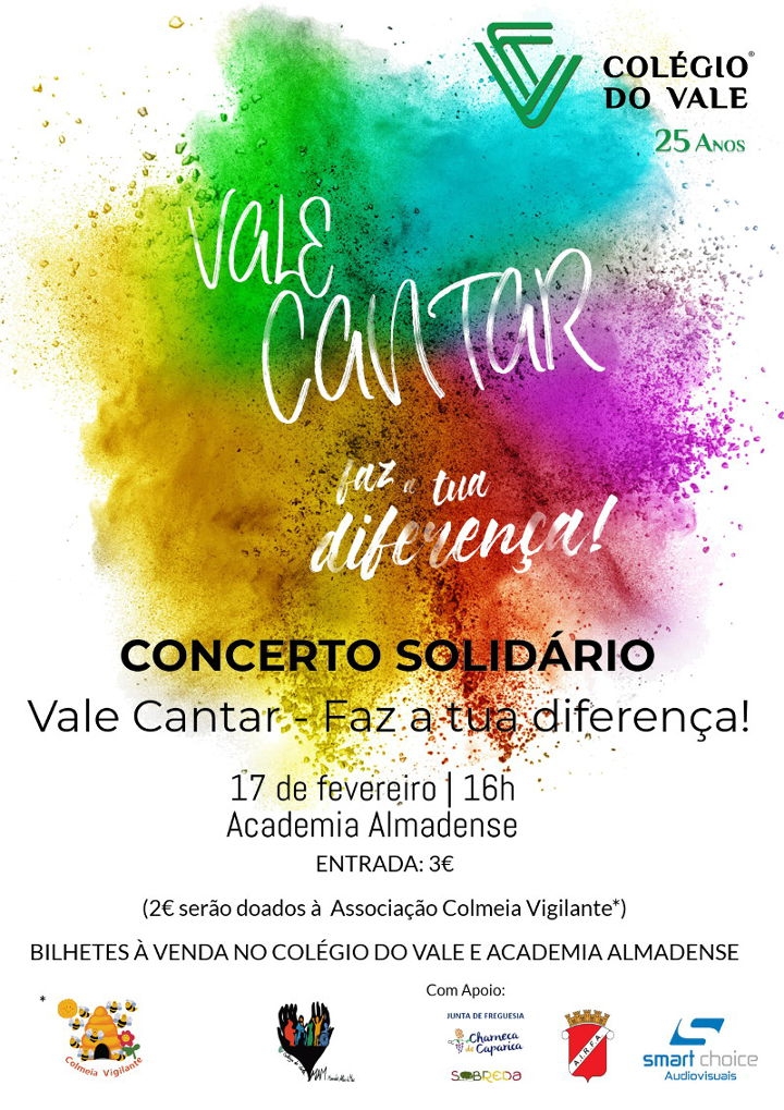 Cartaz do Concerto Solidário de ajuda aos habitantes da Charneca de Caparica