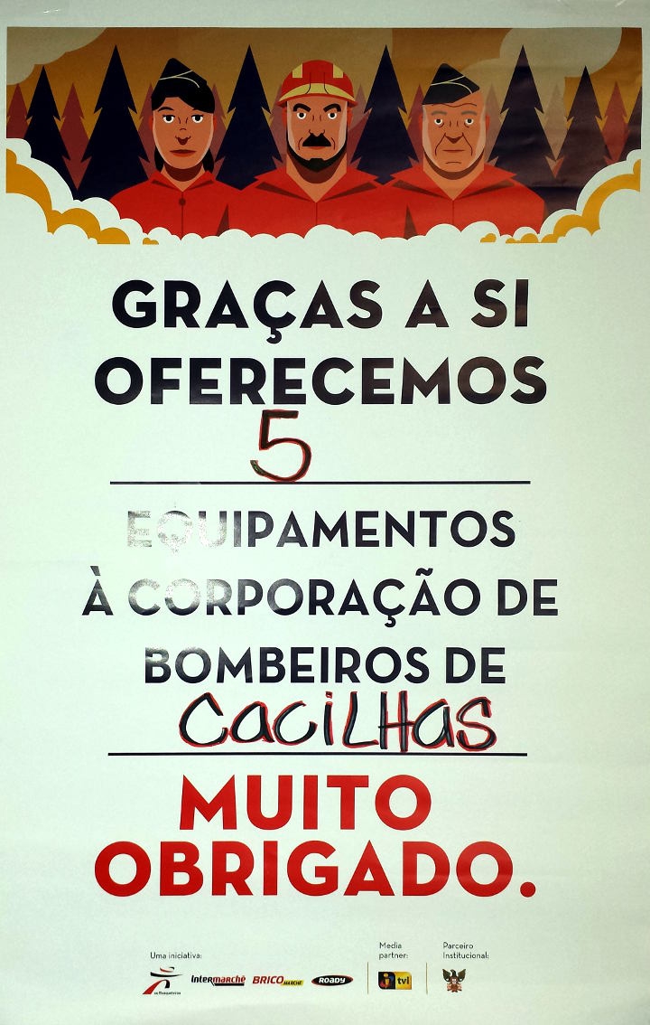 Campanha os nossos heróis - Cartaz de agradecimento aos portugueses, clientes do Intermarché Almada