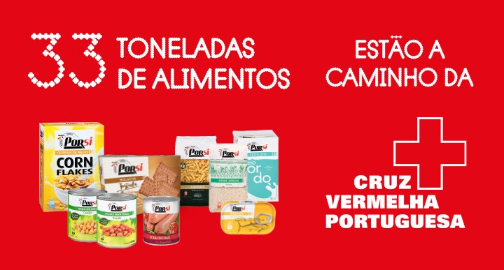 33 toneladas de alimentos PorSi a caminho da Cruz Vermelha Portuguesa