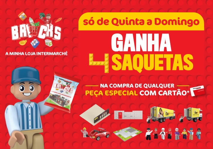 Bricks da coleção A minha loja Intermarché: Ganhe 4 saquetas